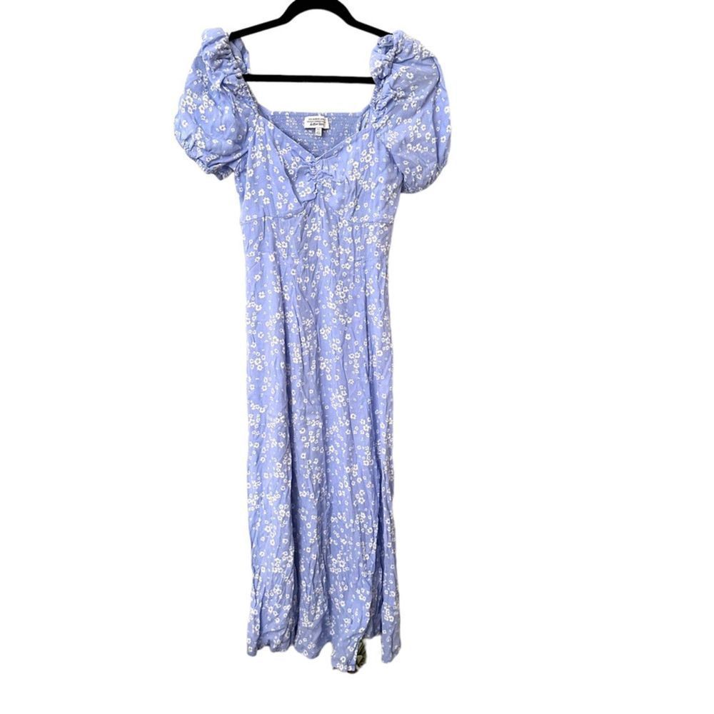 & OTHER STORIES Floral Puff Sleeve Midi Dress Sz 10